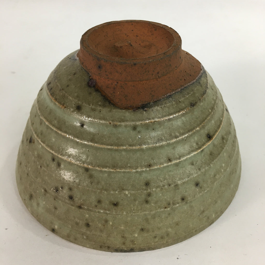 Japanese Vtg Ceramic Tea Ceremony Bowl Chawan Brown Striped Pattern Pottery GTB7