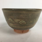Japanese Vtg Ceramic Tea Ceremony Bowl Chawan Pottery Gray Crane GTB707