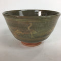 Japanese Vtg Ceramic Tea Ceremony Bowl Chawan Pottery Gray Crane GTB707