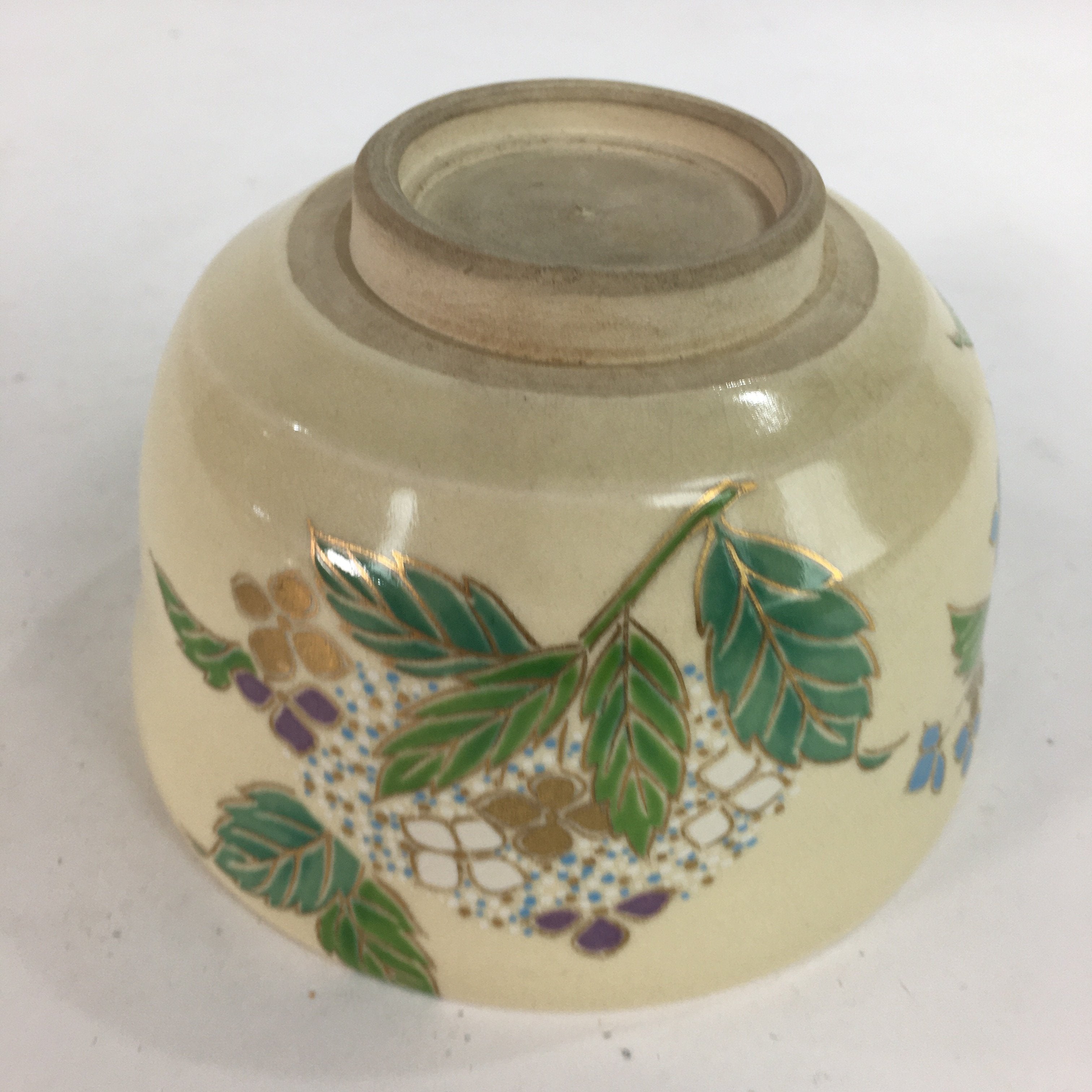 Japanese Vtg Ceramic Tea Ceremony Bowl Chawan Pottery Hydrangea GTB727