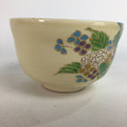 Japanese Vtg Ceramic Tea Ceremony Bowl Chawan Pottery Hydrangea GTB727