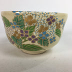 Japanese Vtg Ceramic Tea Ceremony Bowl Chawan Pottery Hydrangea GTB727