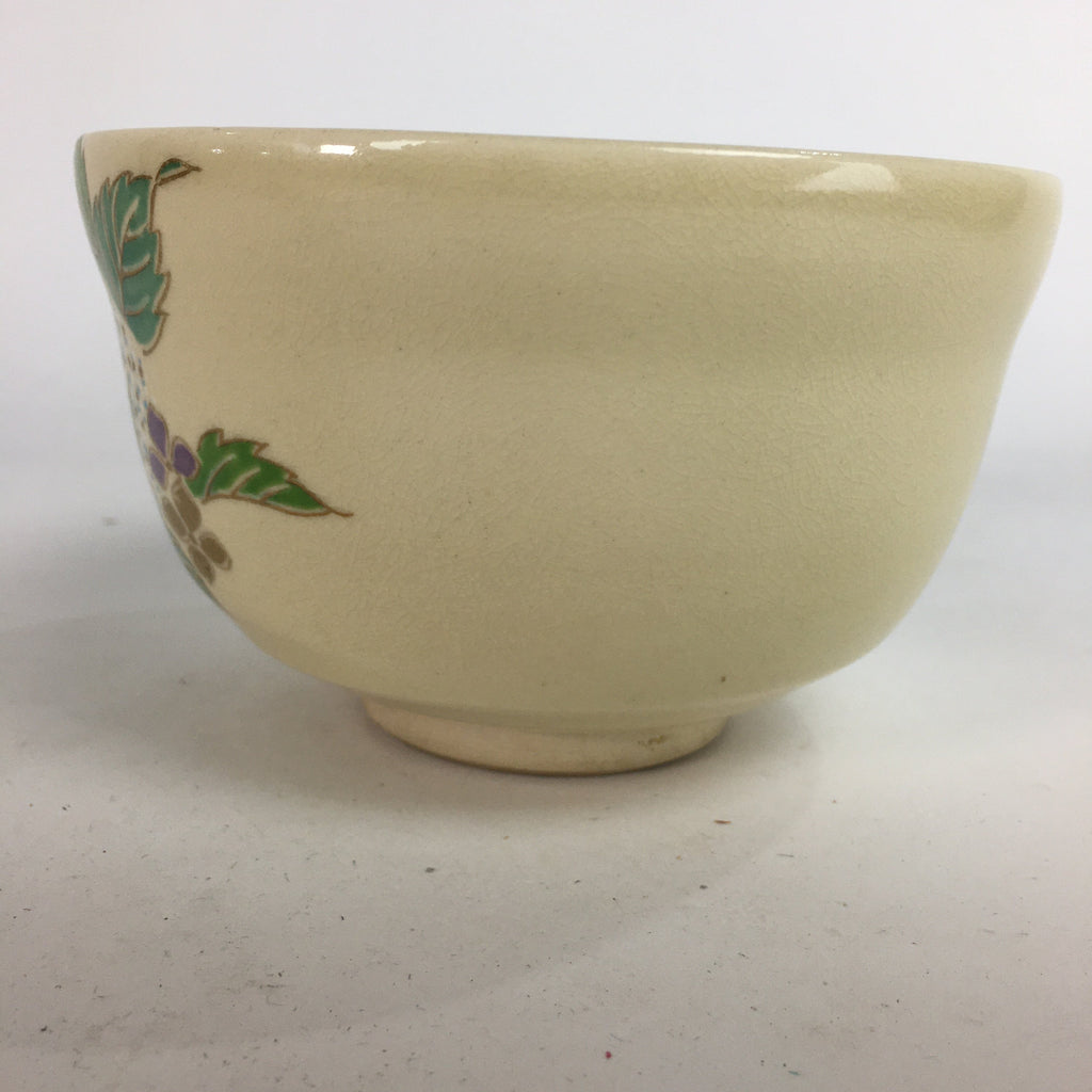 Japanese Vtg Ceramic Tea Ceremony Bowl Chawan Pottery Hydrangea GTB727
