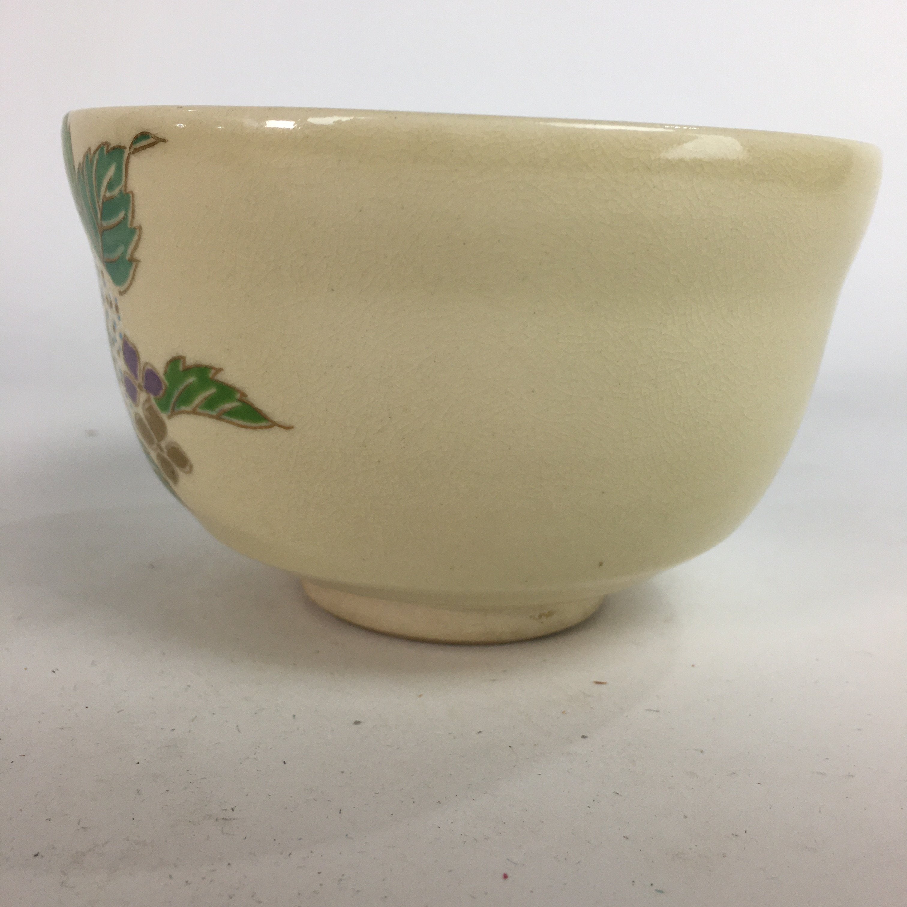 Japanese Vtg Ceramic Tea Ceremony Bowl Chawan Pottery Hydrangea GTB727