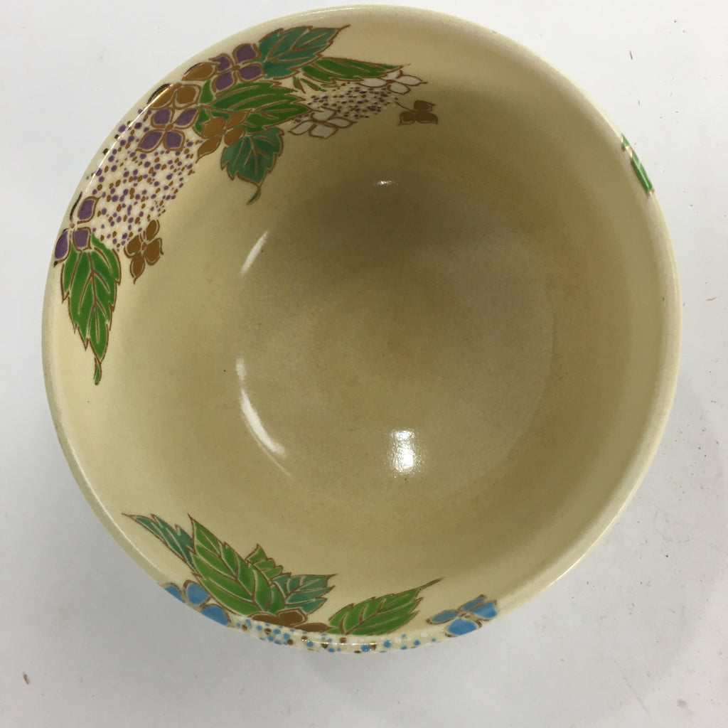 Japanese Vtg Ceramic Tea Ceremony Bowl Chawan Pottery Hydrangea GTB727