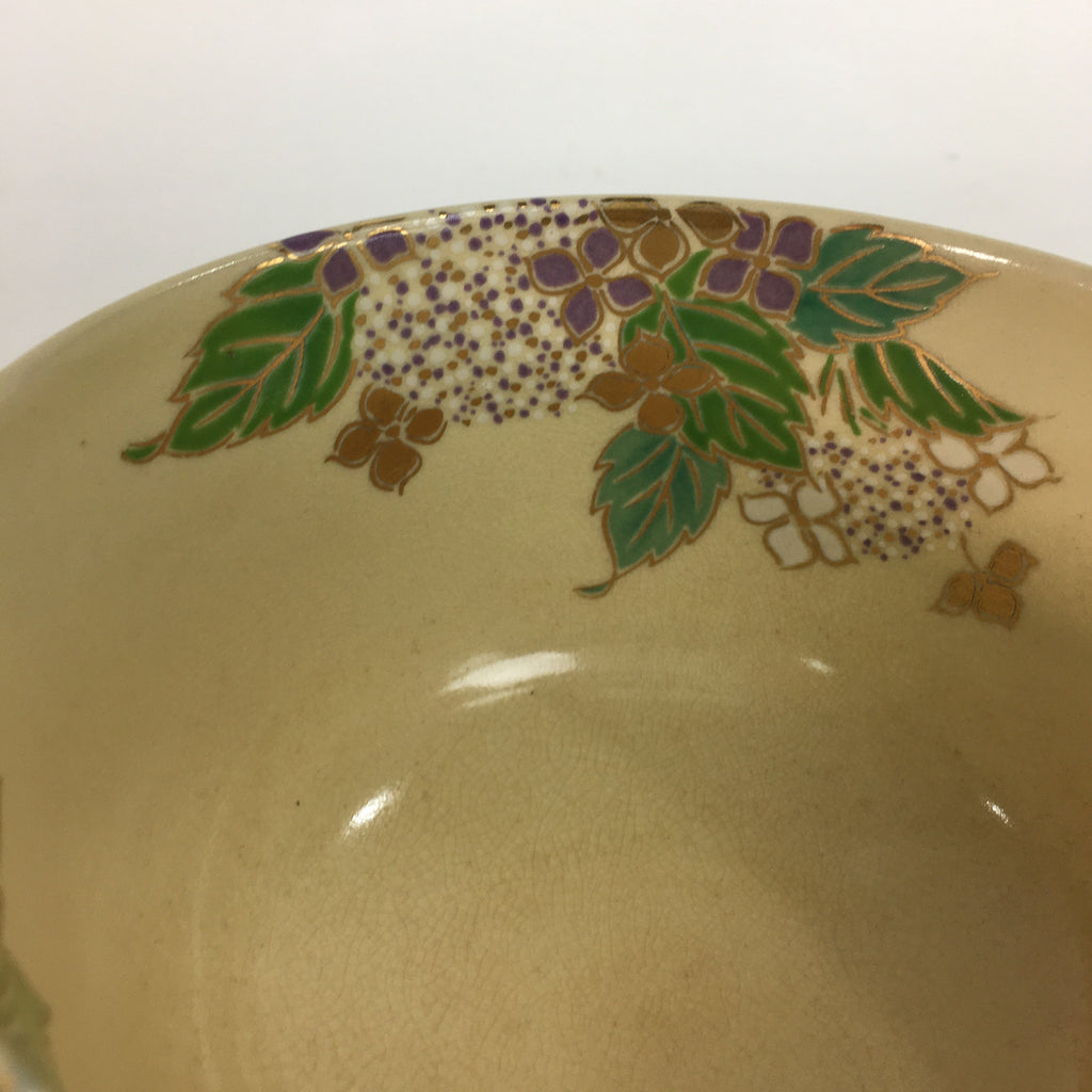 Japanese Vtg Ceramic Tea Ceremony Bowl Chawan Pottery Hydrangea GTB727
