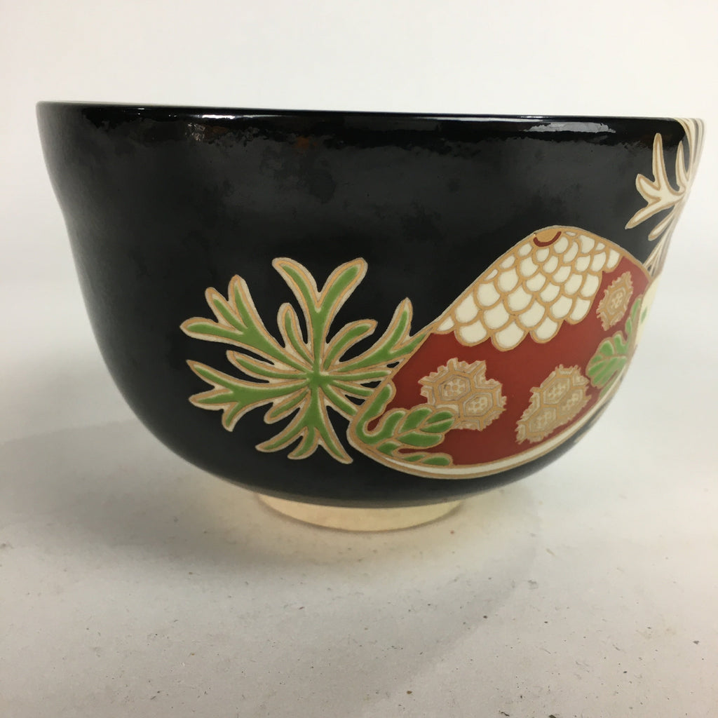 Japanese Vtg Ceramic Tea Ceremony Bowl Chawan Pottery Shell Makie GTB728
