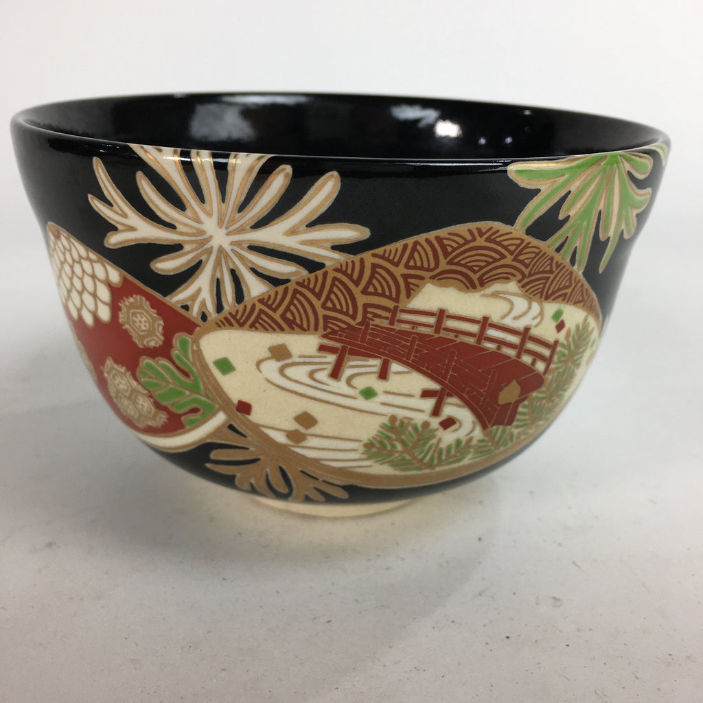 Japanese Vtg Ceramic Tea Ceremony Bowl Chawan Pottery Shell Makie GTB728