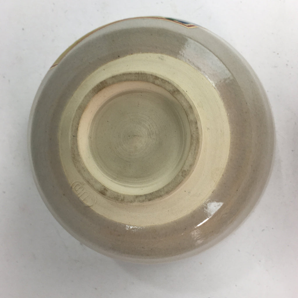 Japanese Vtg Ceramic Tea Ceremony Bowl Chawan Pottery Tokaido Poem GTB732