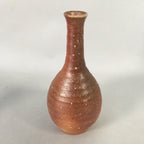 Japanese Vtg Flower Vase Kabin Ikebana Ceramic Yakimono Brown FV902