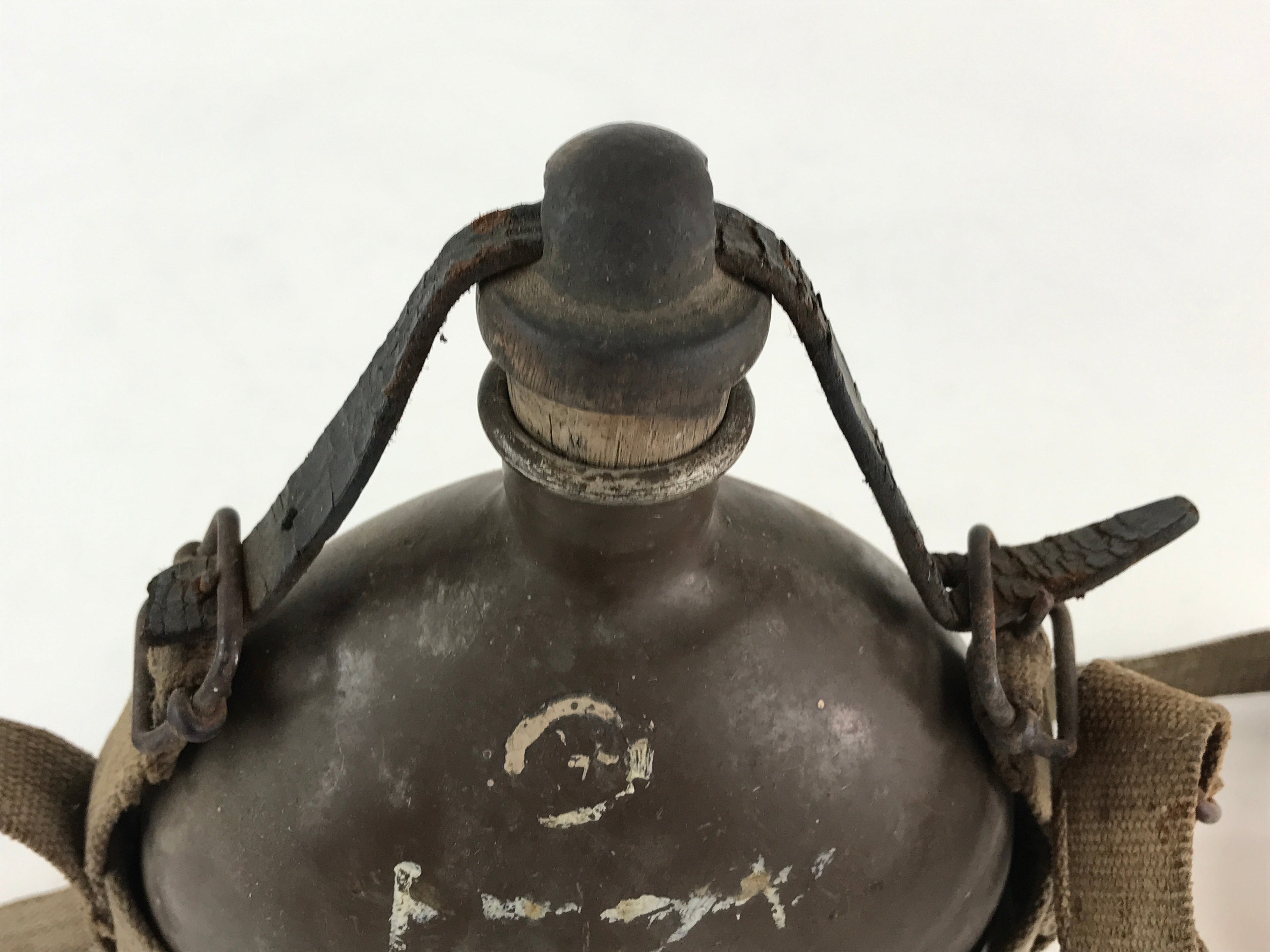 Japanese WW2 Army Water Flask Bottle With Strap Wood Stopper Shogo Style JK443