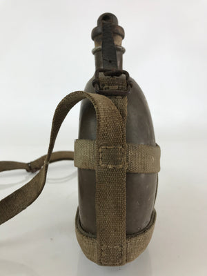 Japanese WW2 Army Water Flask Bottle With Strap Wood Stopper Shogo Style JK443