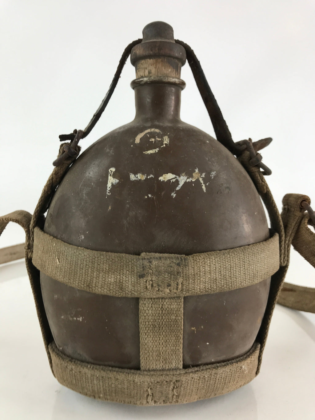 Japanese WW2 Army Water Flask Bottle With Strap Wood Stopper Shogo Style JK443