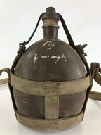 Japanese WW2 Army Water Flask Bottle With Strap Wood Stopper Shogo Style JK443