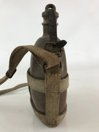 Japanese WW2 Army Water Flask Bottle With Strap Wood Stopper Shogo Style JK443