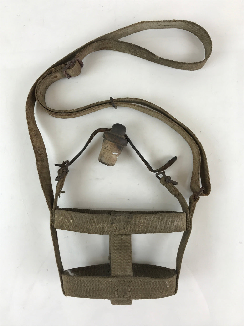 Japanese WW2 Army Water Flask Bottle With Strap Wood Stopper Shogo Style JK443