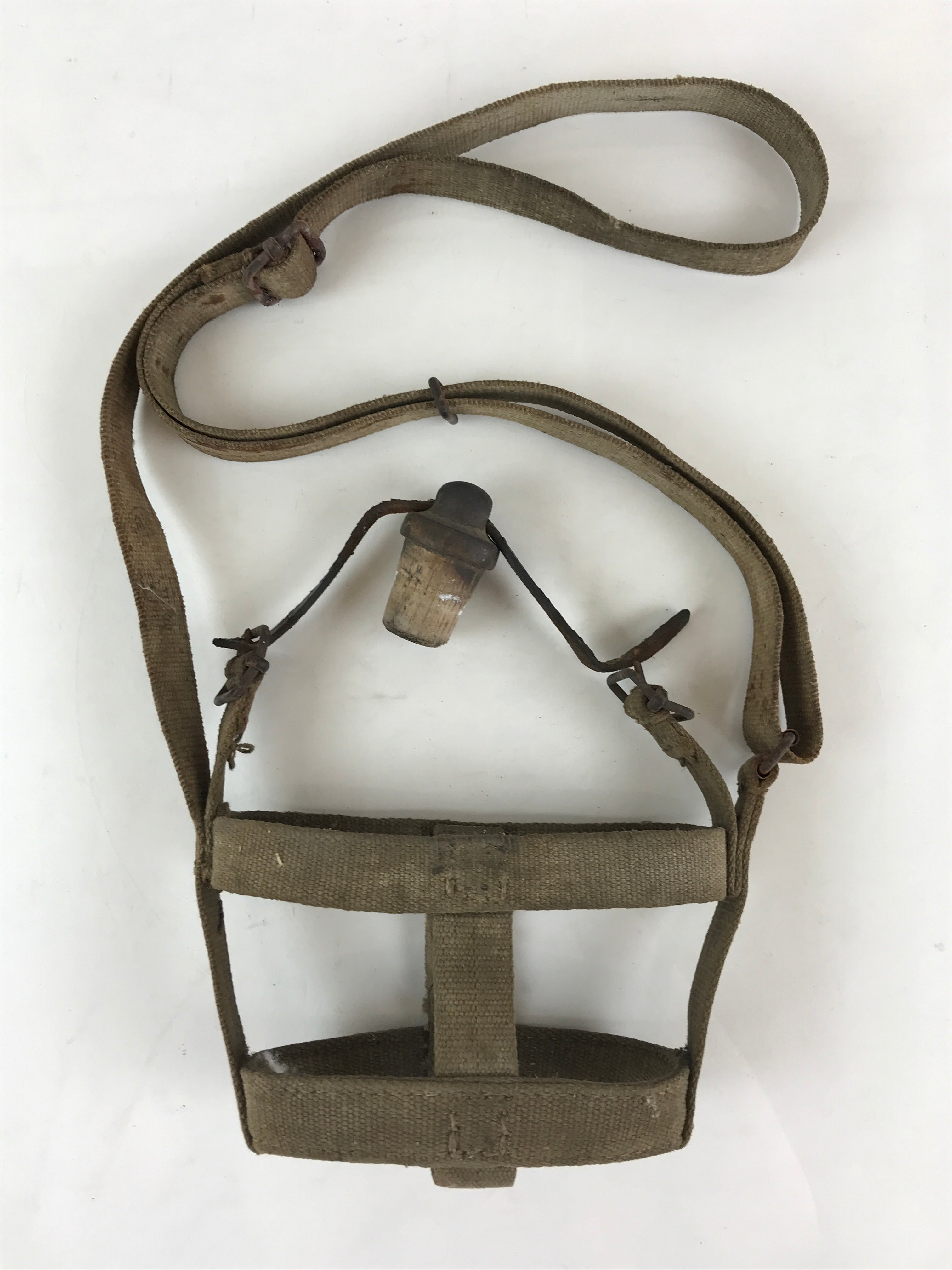 Japanese WW2 Army Water Flask Bottle With Strap Wood Stopper Shogo Style JK443