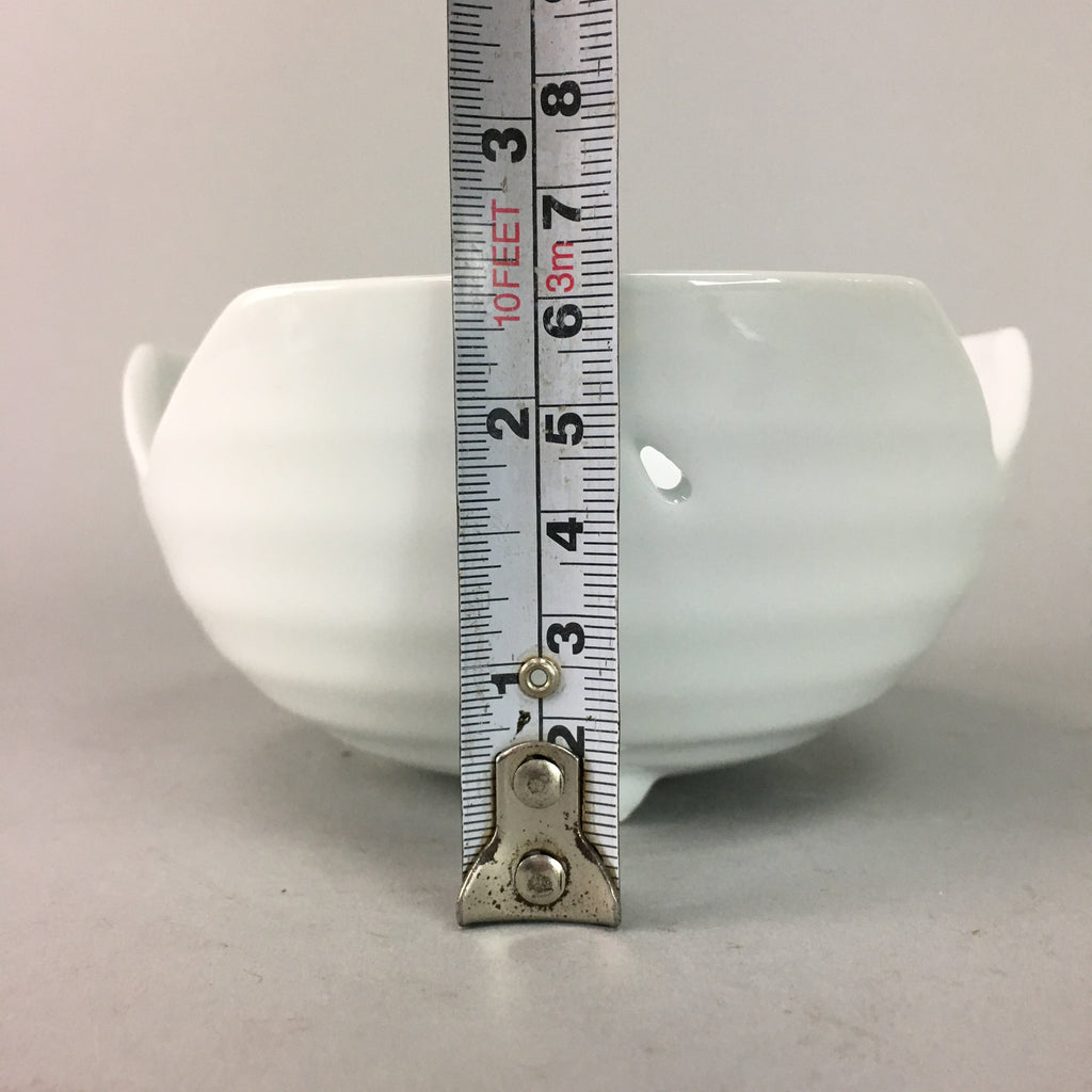 Japanese White Porcelain Snack Bowl Vtg Kobachi Flower White Floral Design QT44
