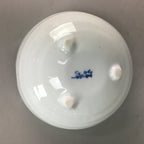 Japanese White Porcelain Snack Bowl Vtg Kobachi Flower White Floral Design QT44