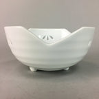 Japanese White Porcelain Snack Bowl Vtg Kobachi Flower White Floral Design QT44