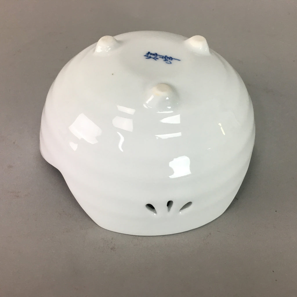Japanese White Porcelain Snack Bowl Vtg Kobachi Flower White Floral Design QT44