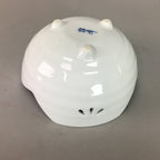 Japanese White Porcelain Snack Bowl Vtg Kobachi Flower White Floral Design QT44