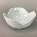Japanese White Porcelain Snack Bowl Vtg Kobachi Flower White Floral Design QT44
