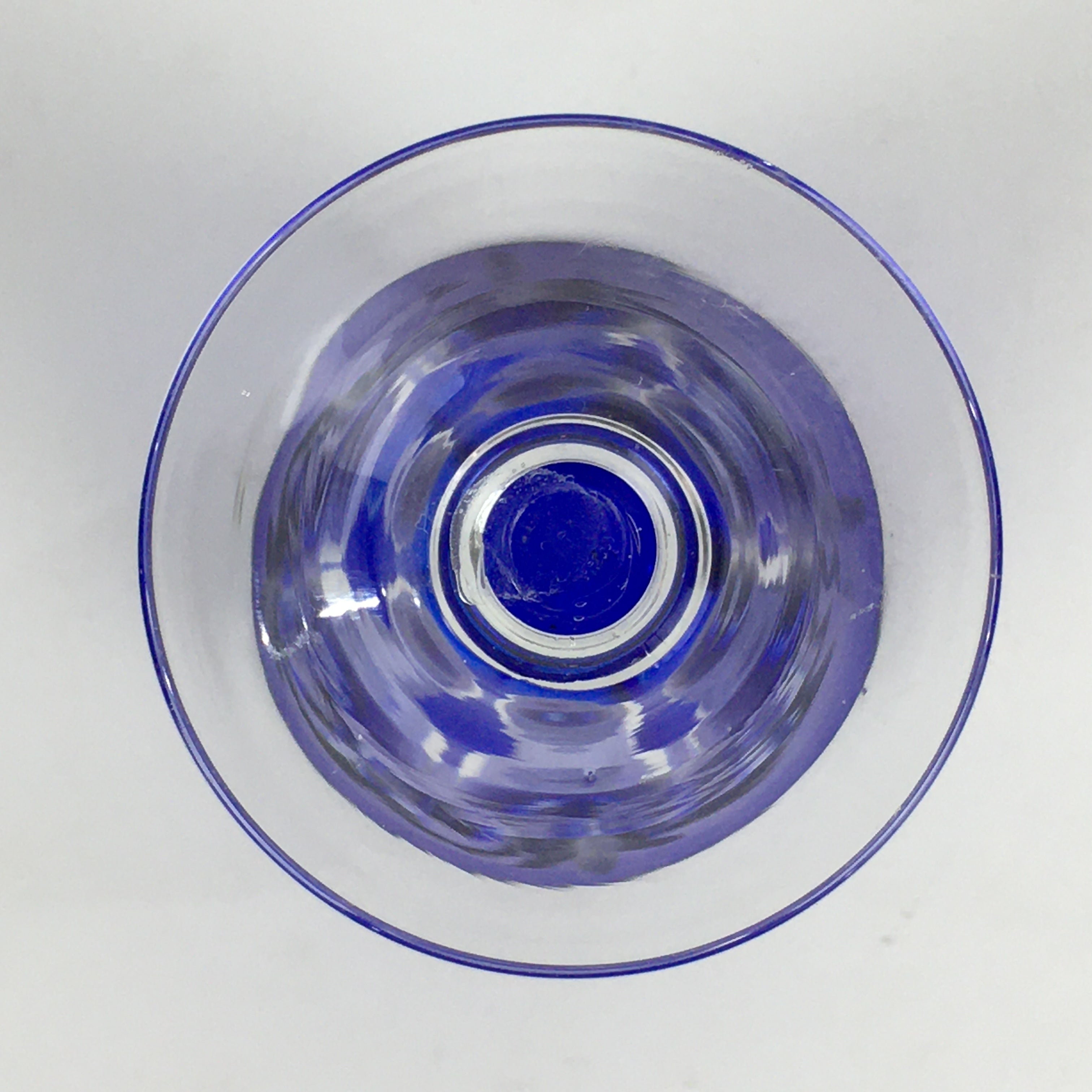 Japanese Wine Glass Edo Kiriko Vtg Blue Crystal Glass Cold Sake Cup PP934