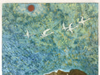 Japanese Woman Soaking Sunshine Contemporary Painting Original Unsigned FL183