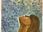 Japanese Woman Soaking Sunshine Contemporary Painting Original Unsigned FL183