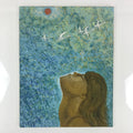 Japanese Woman Soaking Sunshine Contemporary Painting Original Unsigned FL183