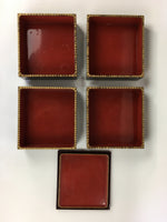 Japanese Wood Boxed Wood Lacquerware Bento Box Vtg Jubako Set JB76
