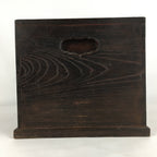 Japanese Wood Brazier Ash Pot Fire Pit Vtg Tea Ceremony Brown Hibachi H39