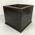 Japanese Wood Brazier Ash Pot Fire Pit Vtg Tea Ceremony Brown Hibachi H39