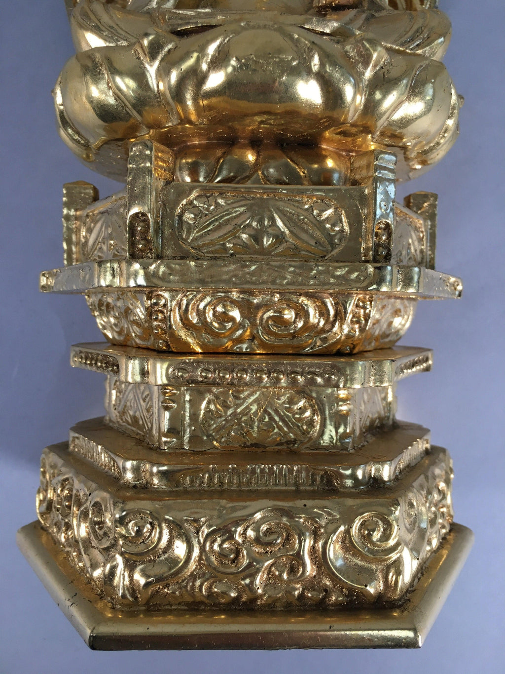 Japanese Wood Buddhist Altar Statue Vtg Nyorai Shaka Amida Gold Lacquer BD597