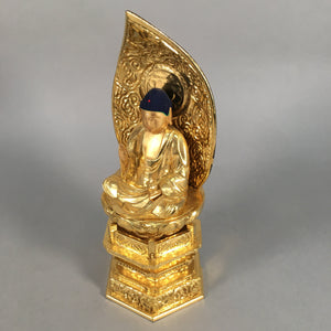 Japanese Wood Buddhist Altar Statue Vtg Nyorai Shaka Amida Gold Lacquer BD597
