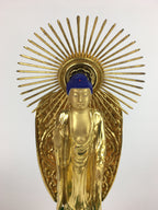Japanese Wood Buddhist Altar Statue Vtg Nyorai Shaka Amida Gold Lacquer BD638
