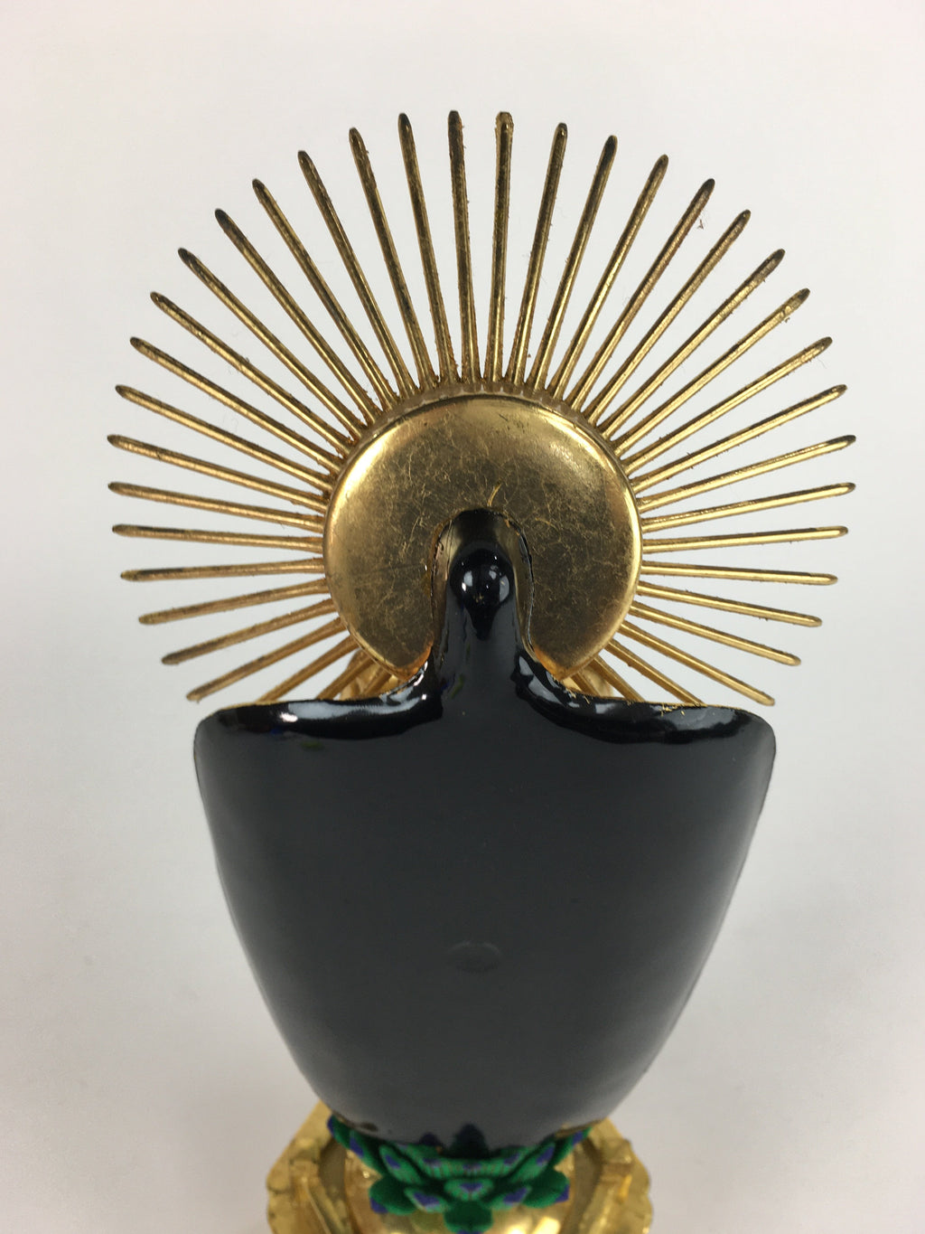 Japanese Wood Buddhist Altar Statue Vtg Nyorai Shaka Amida Gold Lacquer BD638
