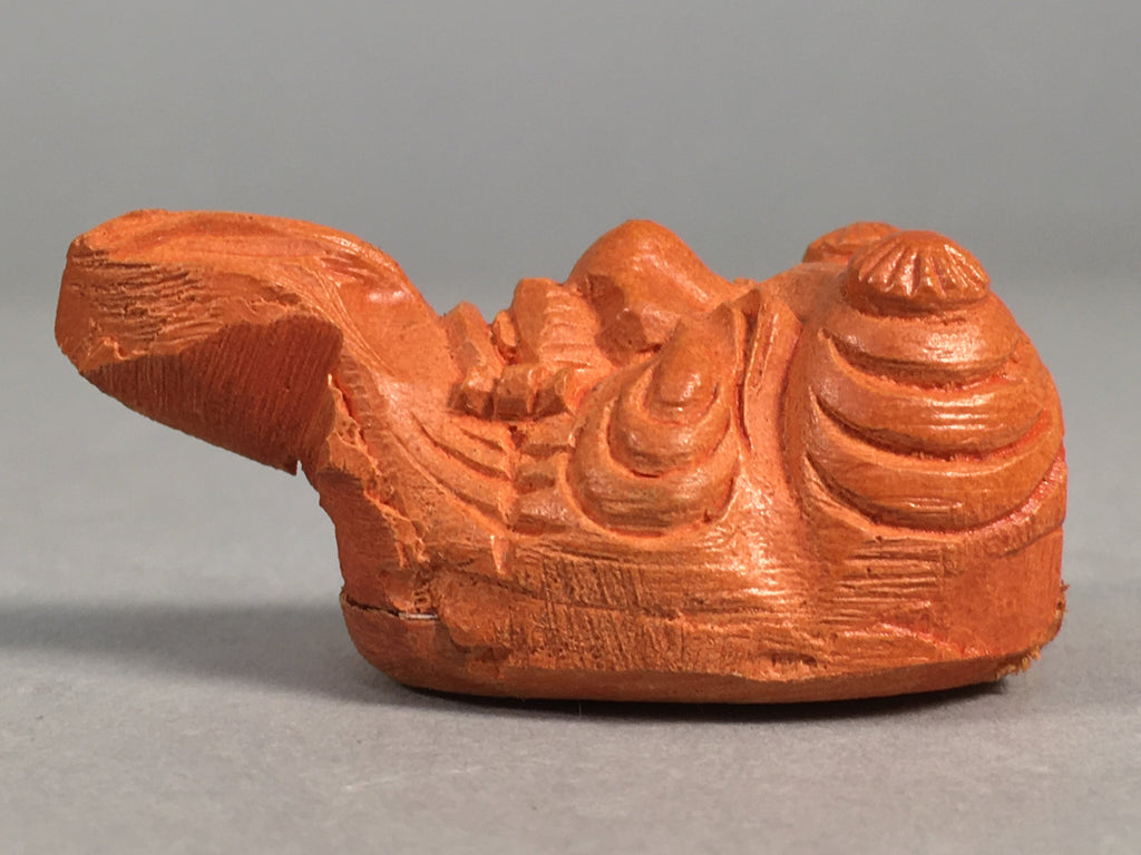 Japanese Wood Carved Figurine Noh Mask Vtg Old Man Brown Hand-Carved JK111