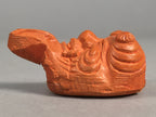 Japanese Wood Carved Figurine Noh Mask Vtg Old Man Brown Hand-Carved JK111