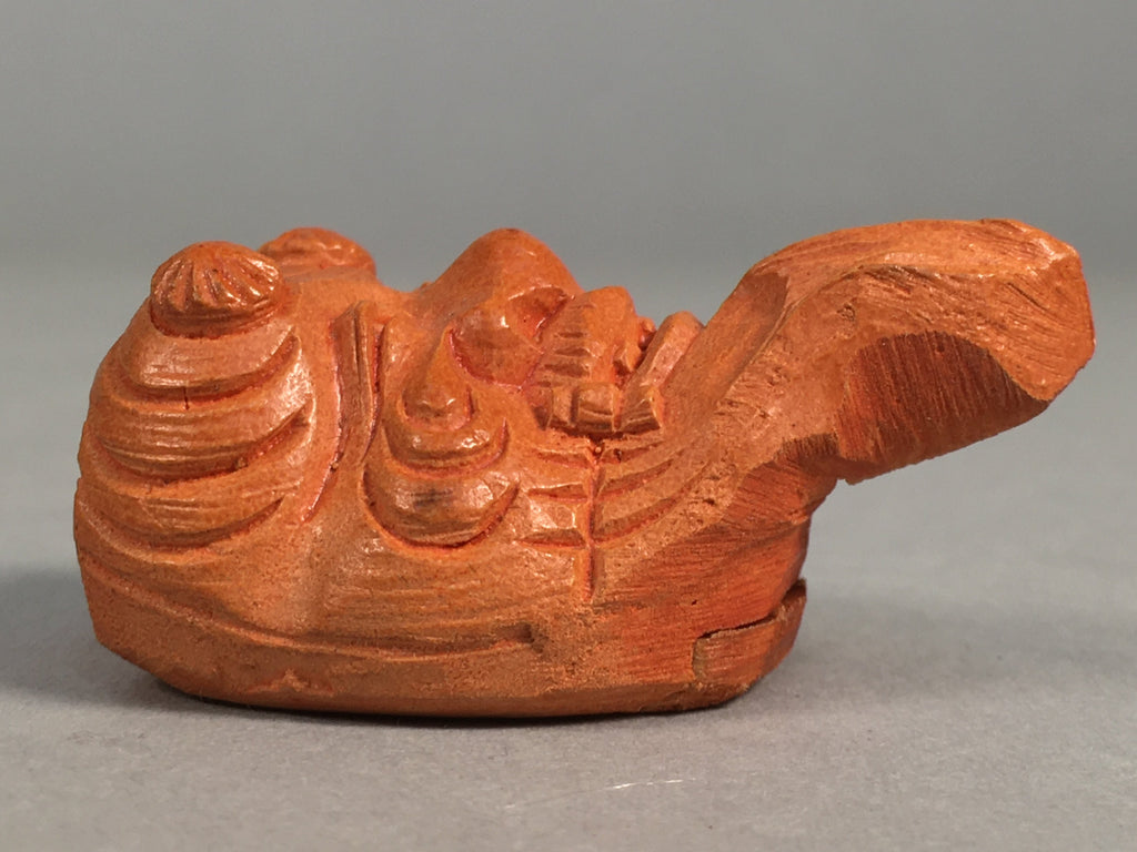 Japanese Wood Carved Figurine Noh Mask Vtg Old Man Brown Hand-Carved JK111