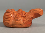 Japanese Wood Carved Figurine Noh Mask Vtg Old Man Brown Hand-Carved JK111
