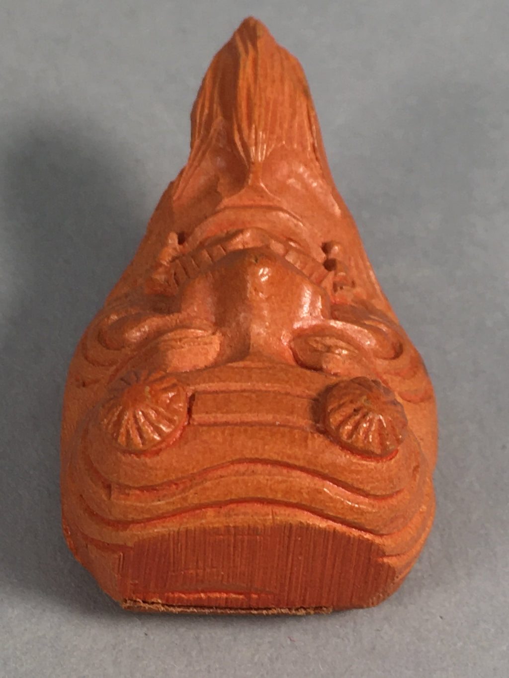 Japanese Wood Carved Figurine Noh Mask Vtg Old Man Brown Hand-Carved JK111