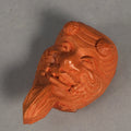 Japanese Wood Carved Figurine Noh Mask Vtg Old Man Brown Hand-Carved JK111