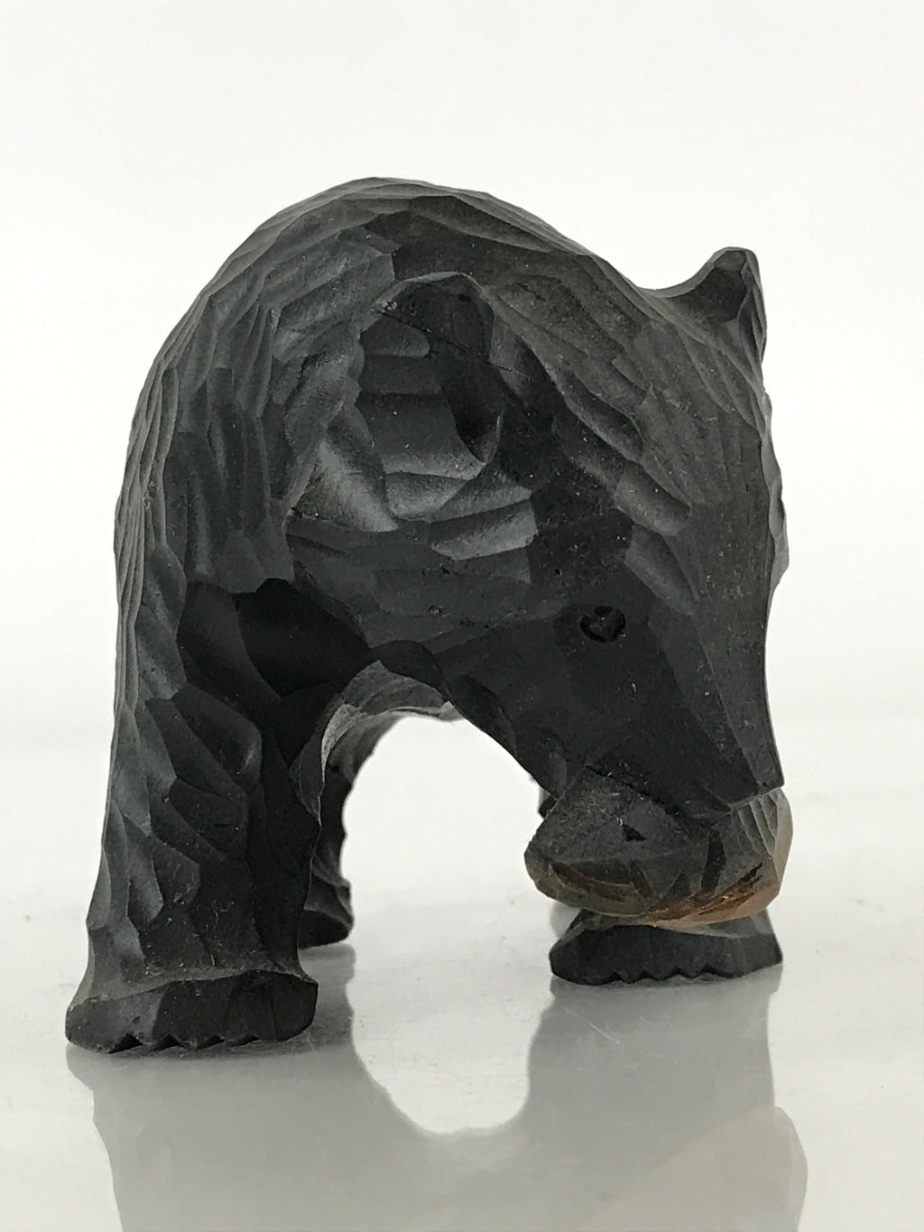 Japanese Wood Carving Bear Ainu Figurine Vtg Wood Ornament Black AB100