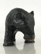 Japanese Wood Carving Bear Ainu Figurine Vtg Wood Ornament Black AB100