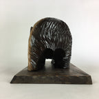 Japanese Wood Carving Figurine Ainu Bear Vtg Wood Ornament Brown AB97