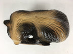 Japanese Wood Carving Figurine Ainu Bear Vtg Wood Ornament Brown AB97