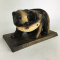 Japanese Wood Carving Figurine Ainu Bear Vtg Wood Ornament Brown AB97