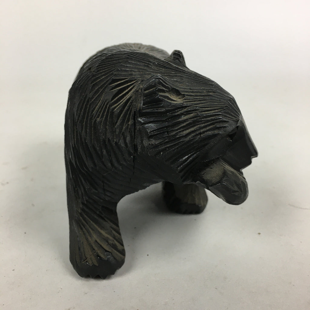 Japanese Wood Carving Figurine Vtg Ainu Bear Wood Ornament Brown AB92